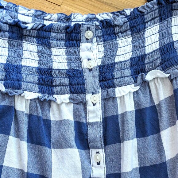 Old Navy Blue Plaid Blouse - Woman's SZ S - Picture 6 of 7